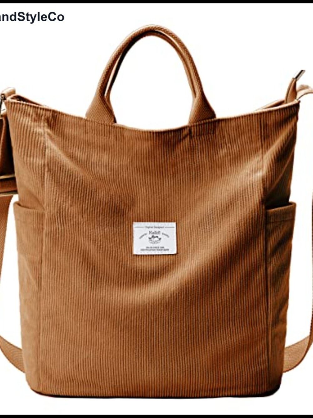 Large Corduroy Hobo Tote Bag with Crossbody Strap, Lightweight Work Travel